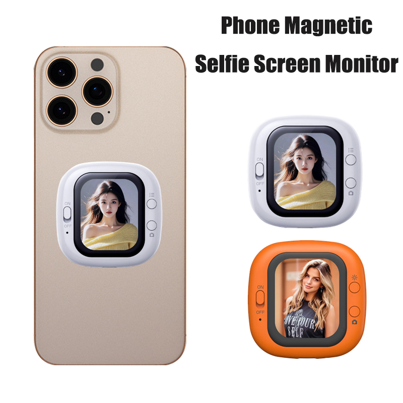 Photography With Mobile - スマホミニ自撮りモニター画面 有線マグネット式マウント Vlog スマートフォン背面カメラ自撮り Vlog撮影 ビデオ録画用