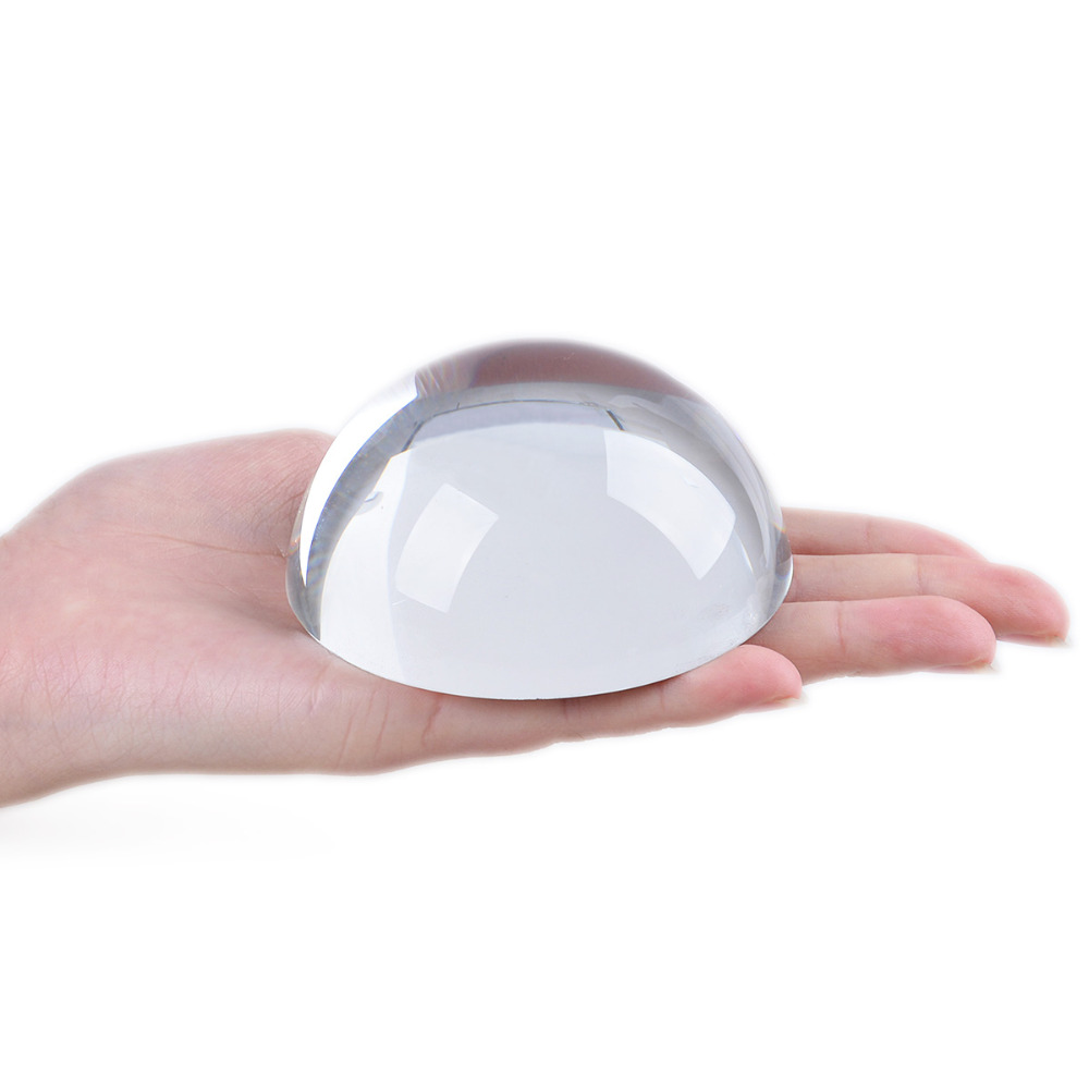 Lens Ball Crystal - LONGWIN-80mmクリスタル拡大鏡、文鎮3.2インチガラス、光学グレードのドーム、ハーフボールレンズ、新聞地図の読書補助具