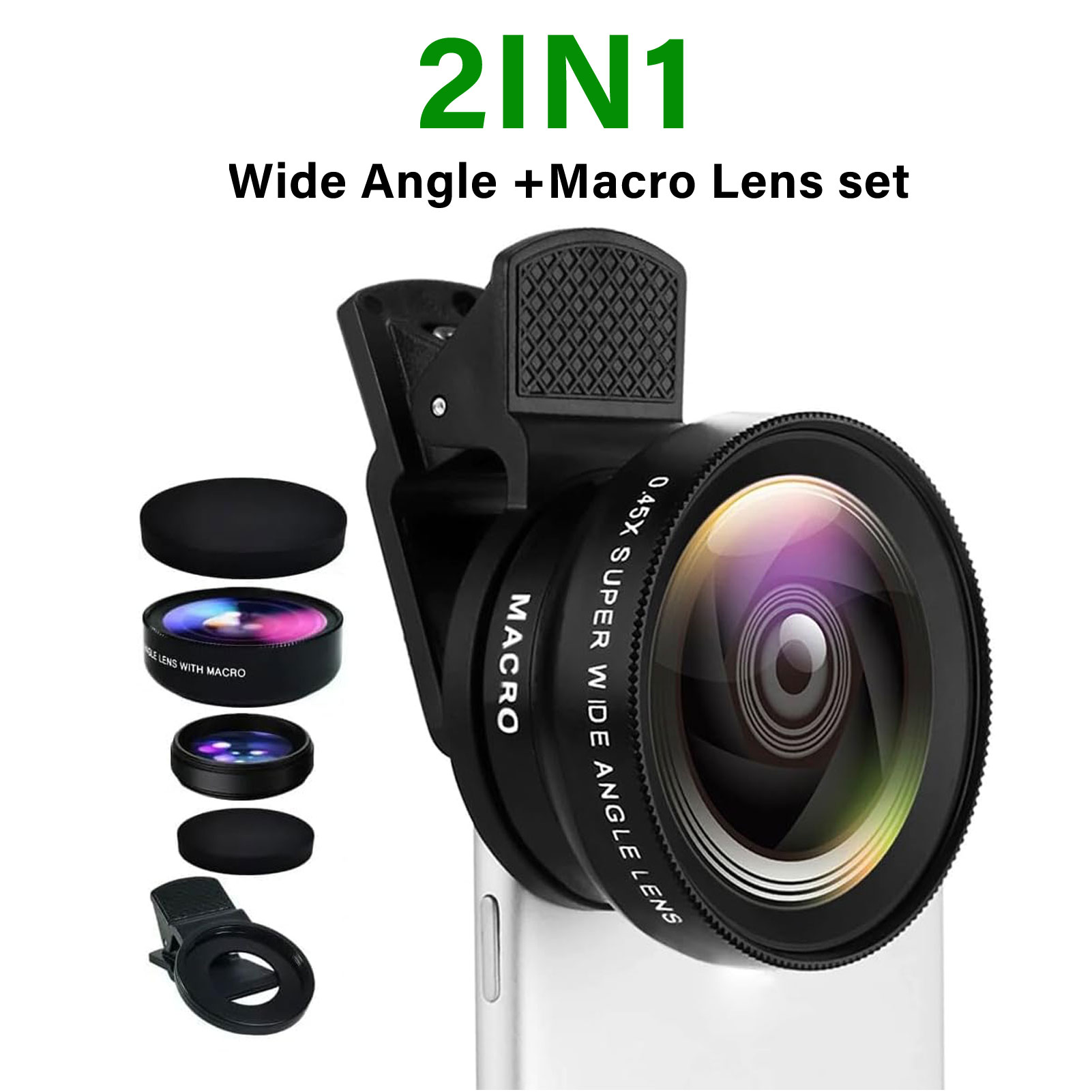 Photography Kit Xiaomi 15T Pro - iPhone 17 X、Samsung、Xiaomi携帯電話カメラレンズキット用アップグレード2in1 HD 0.45倍スーパーワイドアングル＆12.5倍マクロレンズ