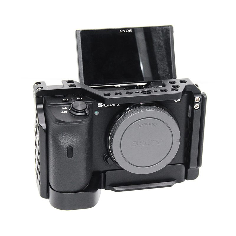 Camera Cage Rig - Sony a6600 pro用カメラケージクイックリリースプレート,ダブルヘッド,カメラスタビライザー,ソニーa600用ケージ,6600