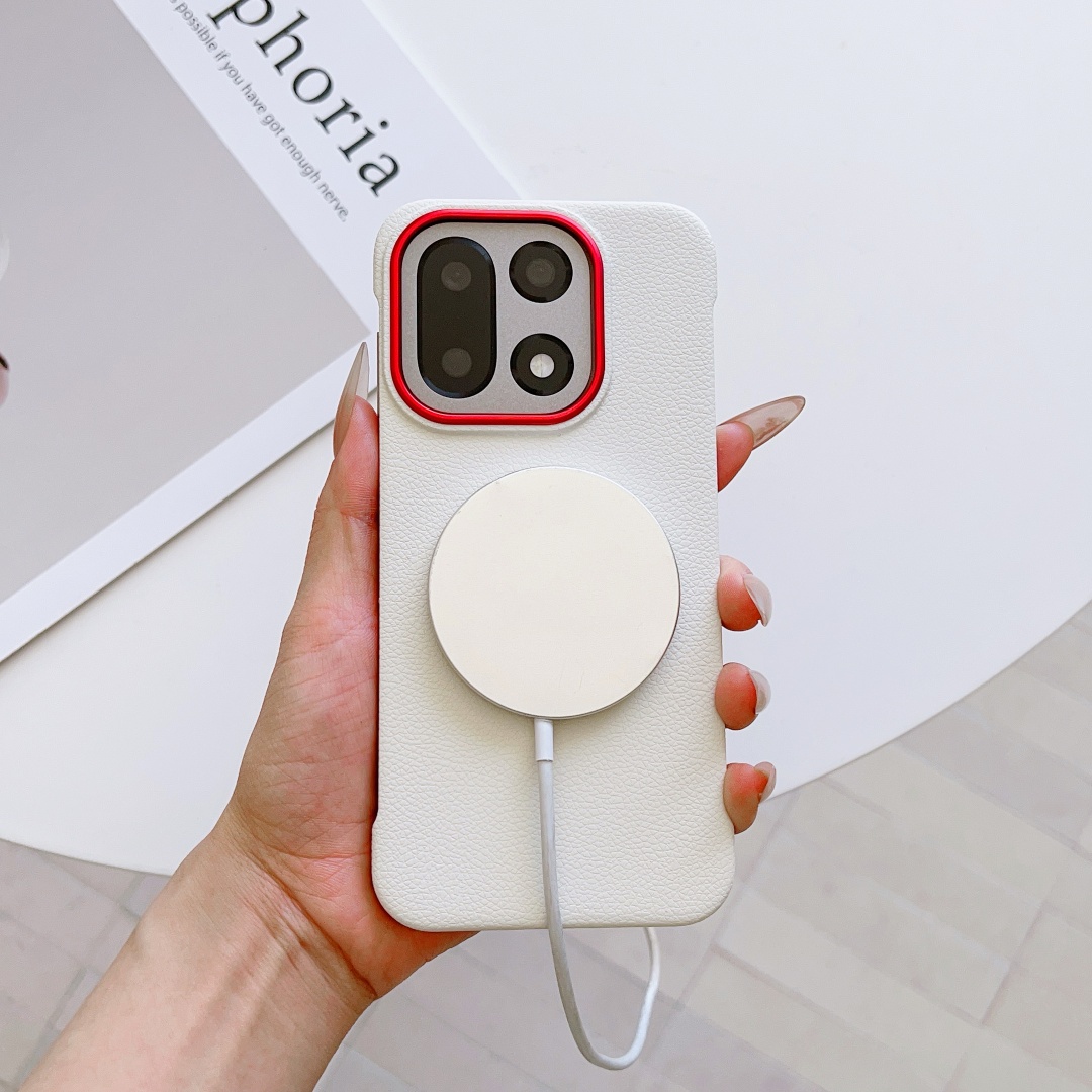 Photography With Mobile - OnePlus 15用ケース マグネット式 レッド カメラプロテクター パターン入り