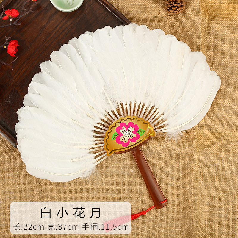 Photography Vintage Style - ヴィンテージ羽根扇子手作り工芸品ハンドファン中国風扇子ドラマステージパフォーマンスパーティー用品写真撮影小道具