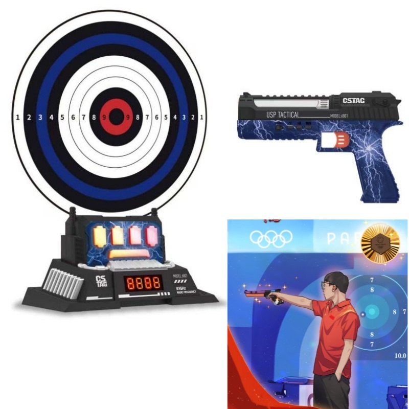 Photography Outdoor - CSTAG AI ターゲット射撃競技レーザーピストルセット インテリジェントスコアリングゲーム 屋内屋外スポーツゲーム キッズボーイズおもちゃギフト
