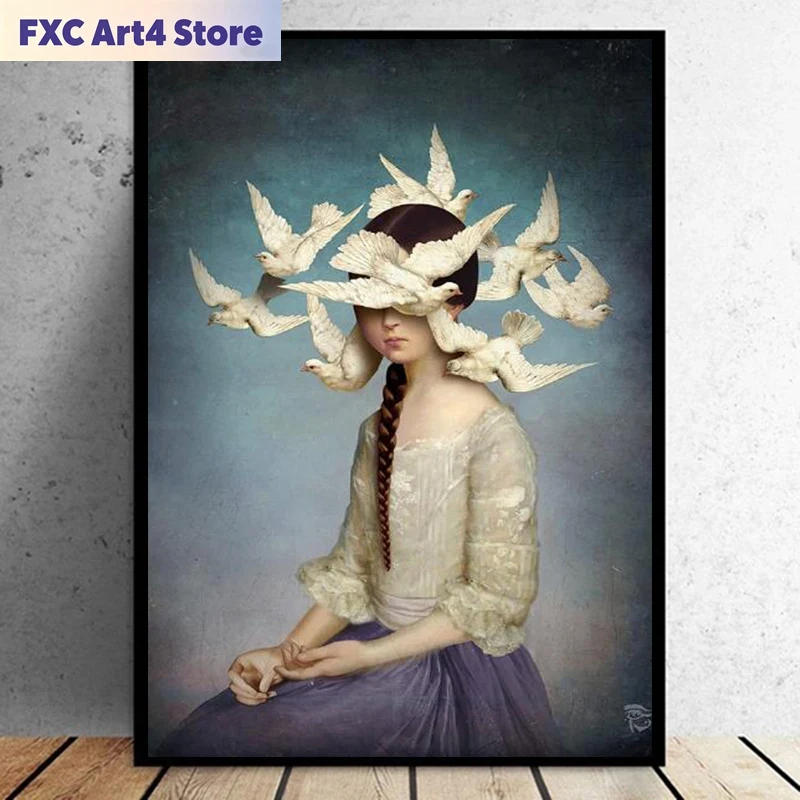 Photography Types - フレームレス北欧モダン契約人物画白鳩キャンバス絵画リビングルーム家の装飾絵画（フレームなし）