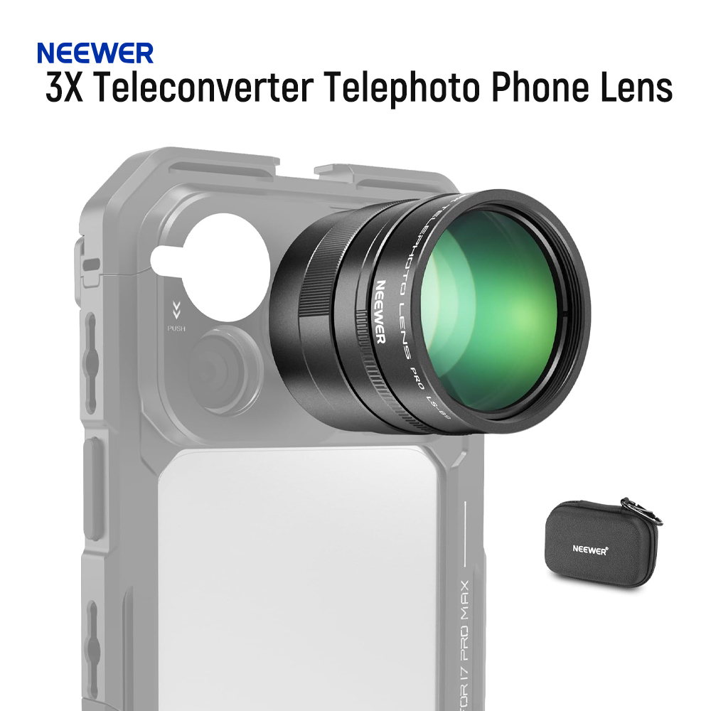 Photography Kit Xiaomi 15T Pro - NEEWER 3X テレコンバーター望遠電話レンズ、360mm相当、iPhone Android Samsung Xiaomiフォンケージ用17mmネジ