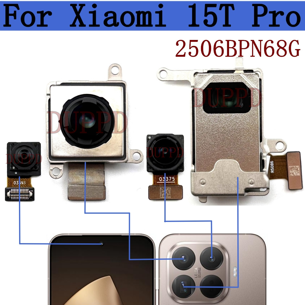 Photography Kit Xiaomi 15T Pro - Xiaomi 15T Pro 2506BPN68G用フロントリアカメラ、背面フロントセルフィーバックカメラモジュールフレックスケーブルMi 15T Pro