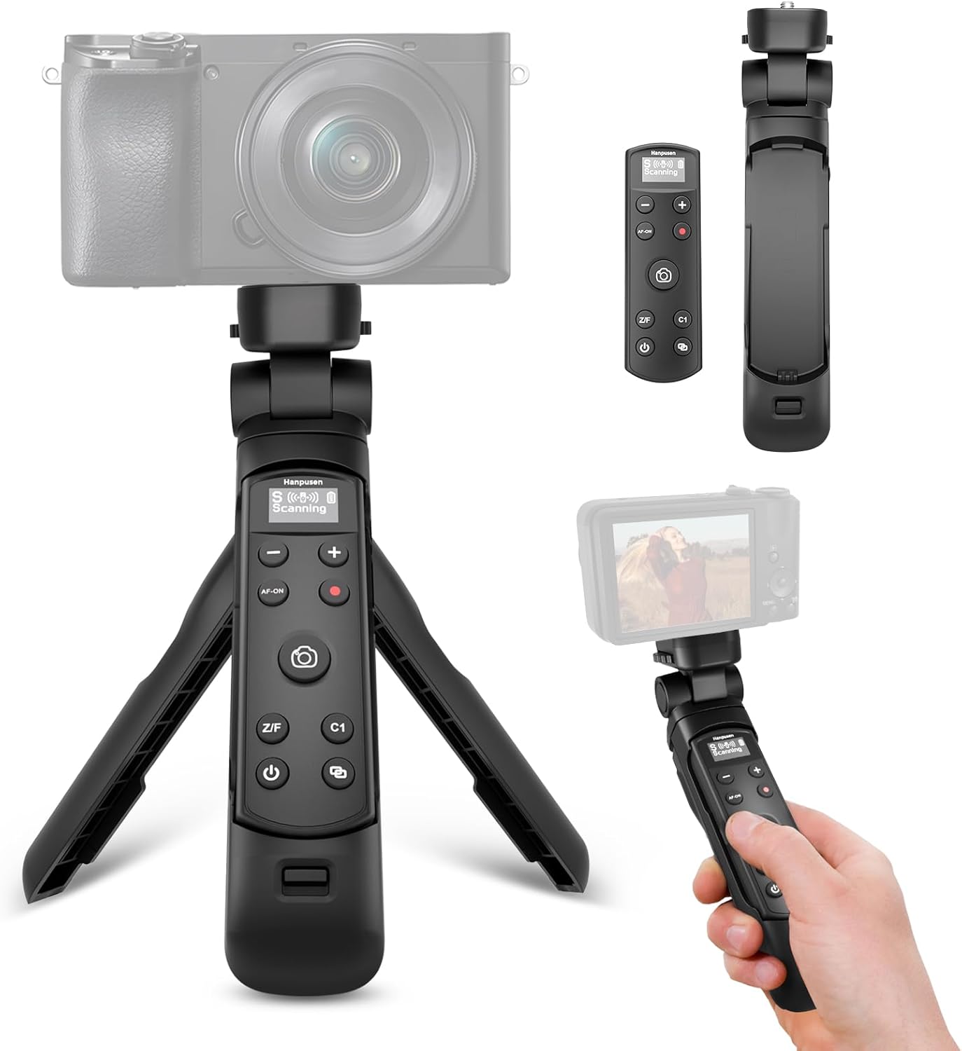 Sony Camera Zv-E10 - ワイヤレス撮影グリップ三脚 OLEDスクリーンリモコン付き Sony FX2/A7RM6/RX0II/ZV-E10/ZV-E1/ZV-1/ZV-1F/A6400/A6600/A6700対応