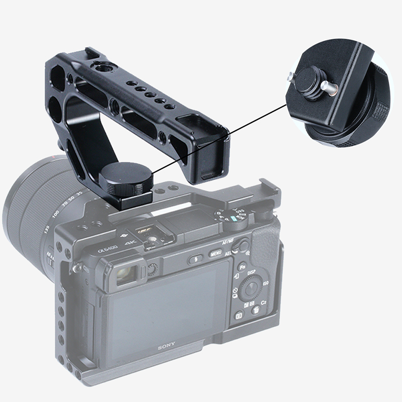 Camera Cage Rig - カメラハンドル付きハンドグリップカメラ,IOS用ネジ付きアクセサリー,Canon,Sony,DSLRカメラケージ用のコールドシュープラットフォーム