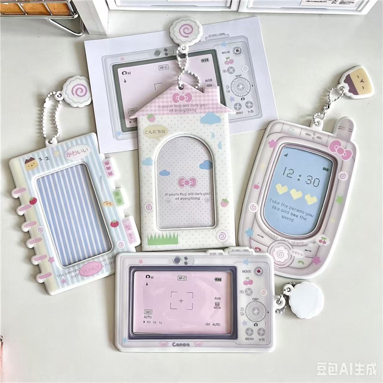 Photography With Mobile - 1PC 漫画 Kpop フォトカードホルダーカメラ携帯電話型アイドルフォトカードバインダー 3 インチ写真収納ケース保護カバー