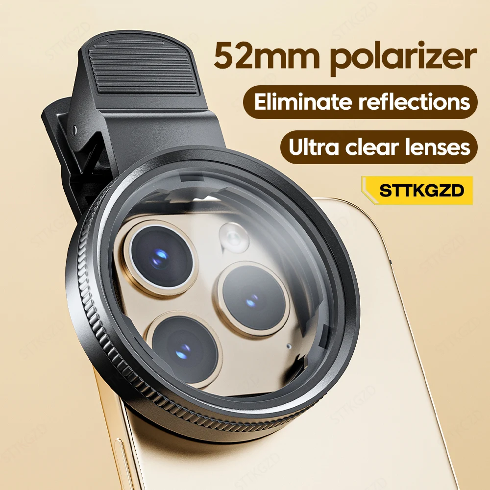 Photography With Mobile - 新しい52mm CPL携帯電話レンズフィルターレンズクリップカメラアクセサリー円偏光フィルター Canon Nikon全スマートフォン対応