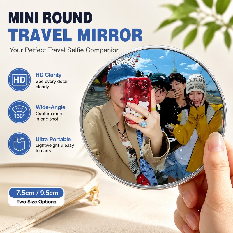 Photography Product - ポータブルラウンド凸面鏡ハンドヘルド広角撮影小道具手作り DIY 旅行写真アクセサリークリエイティブ屋外写真撮影
