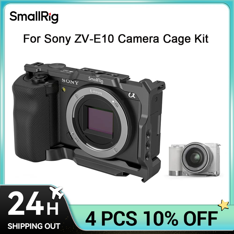 Sony Camera Zv-E10 - Smallrig-シリコンケージ付きカメラケージ,Sonyzve10 3538用ケージ,一体型arcaクイックリリース,プレートケージプラットフォームキット